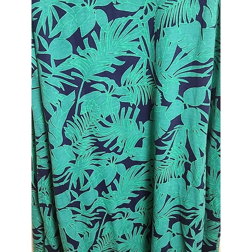 Lands End Womens Sleeveless Maxi Dress Teal Multi Palm Green L - Picture 3 of 8